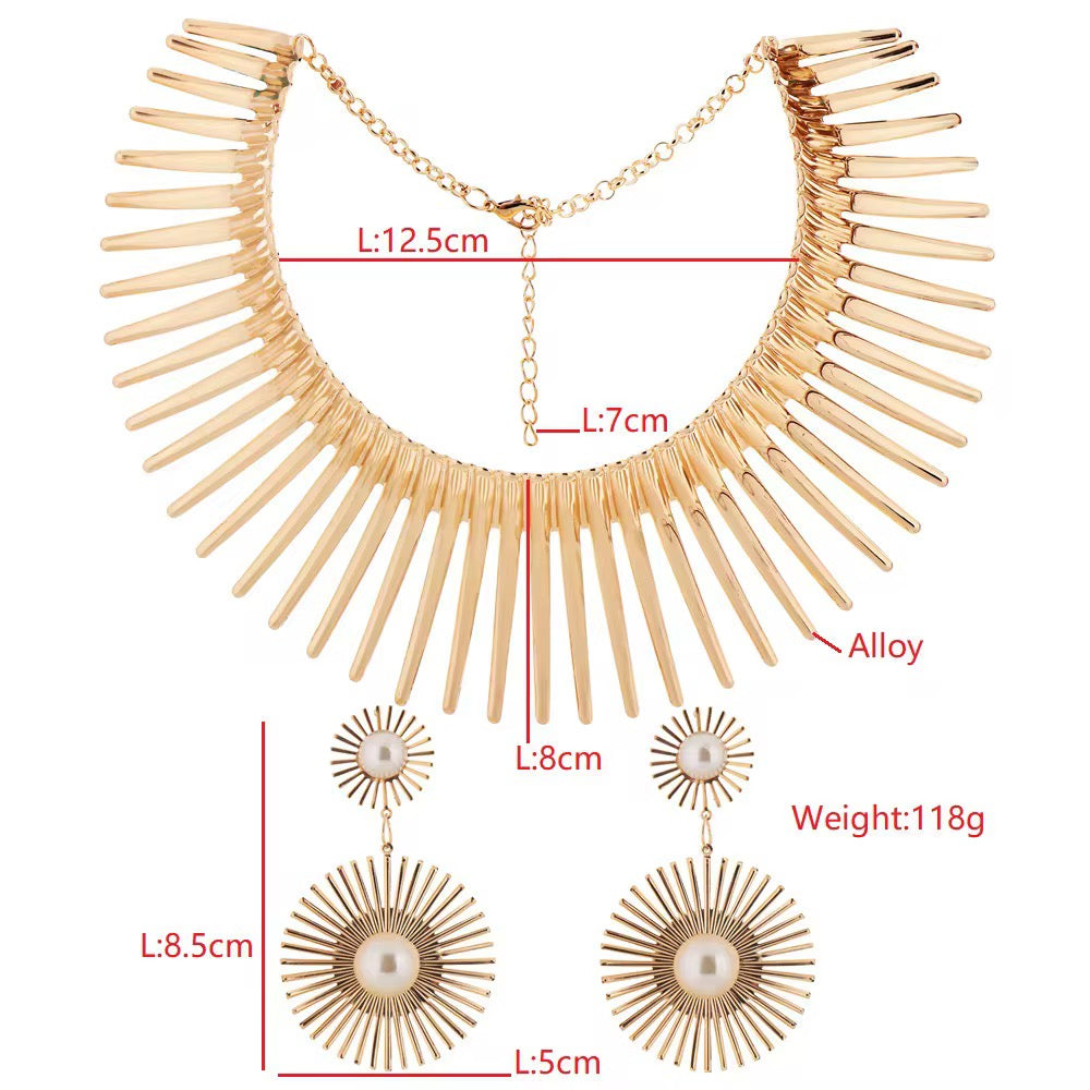 Flowering sun jewellery set