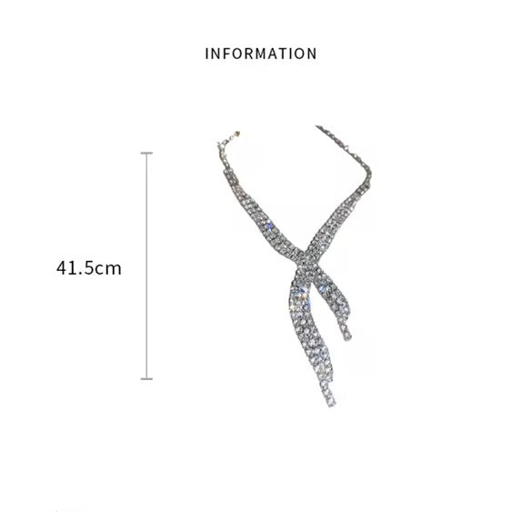 Luxury set of crystal necklaces and earrings