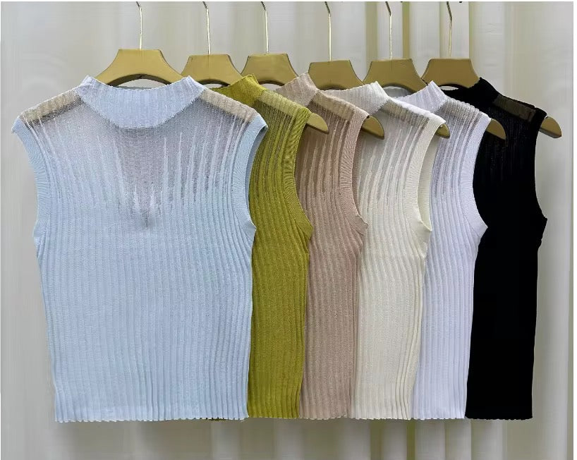 Neck Knitted Vest