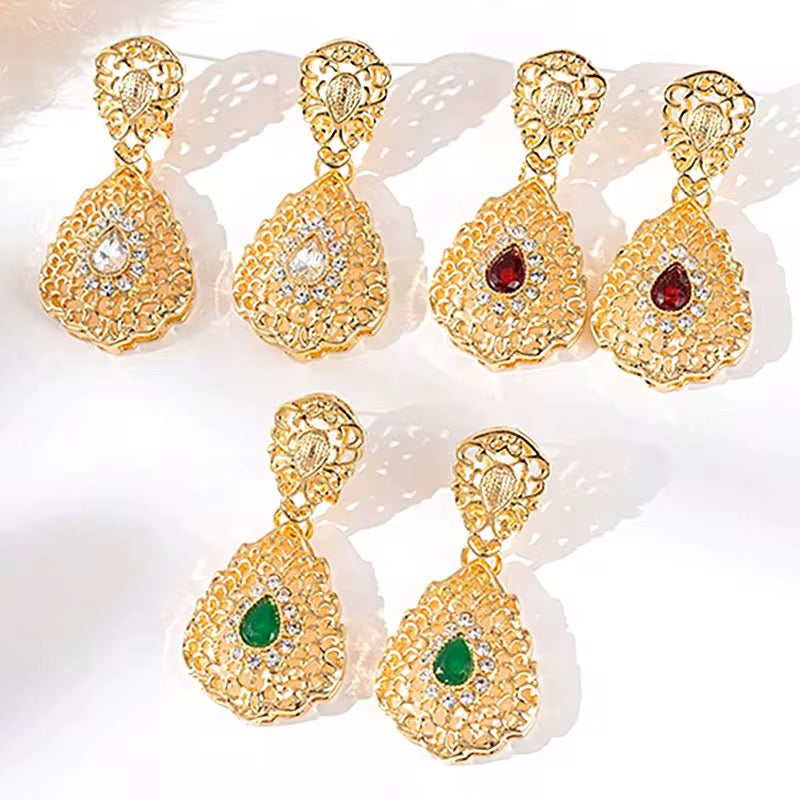 Sparkling teardrop pendant earrings