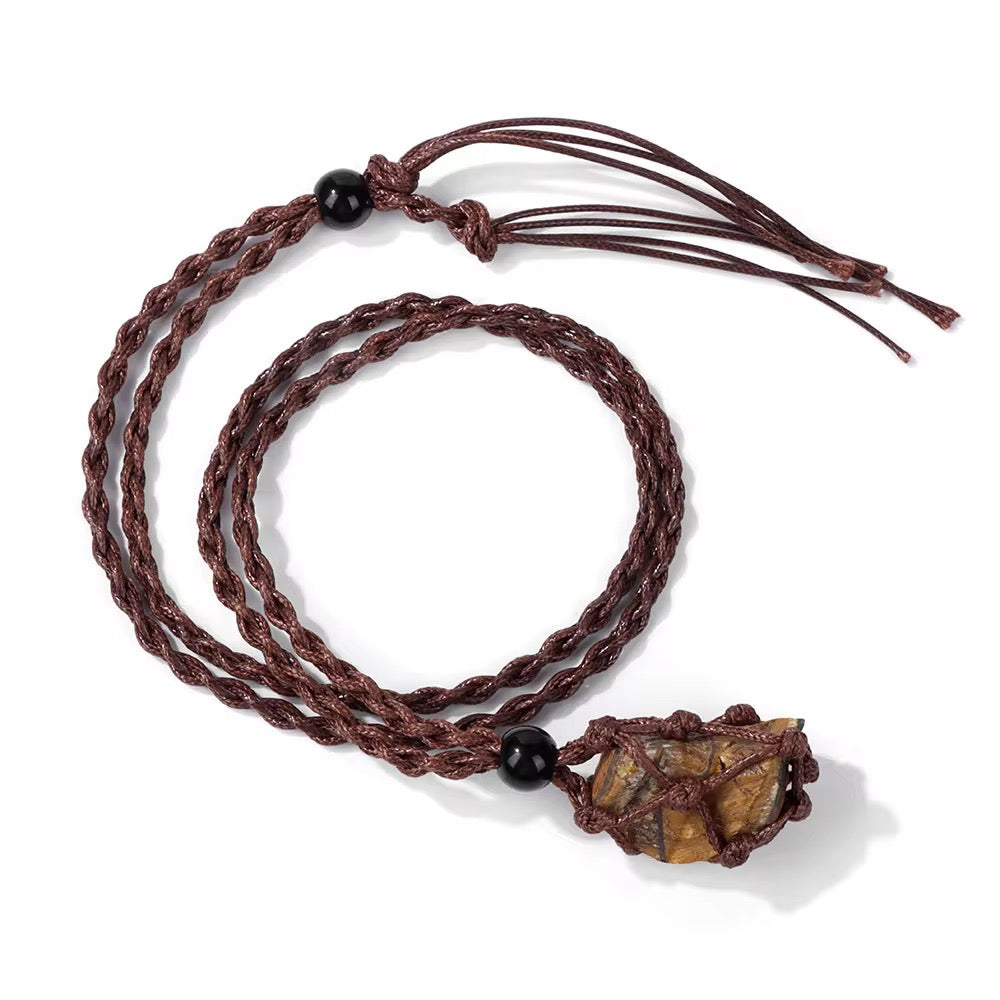 Handmade woven hemp rope necklace