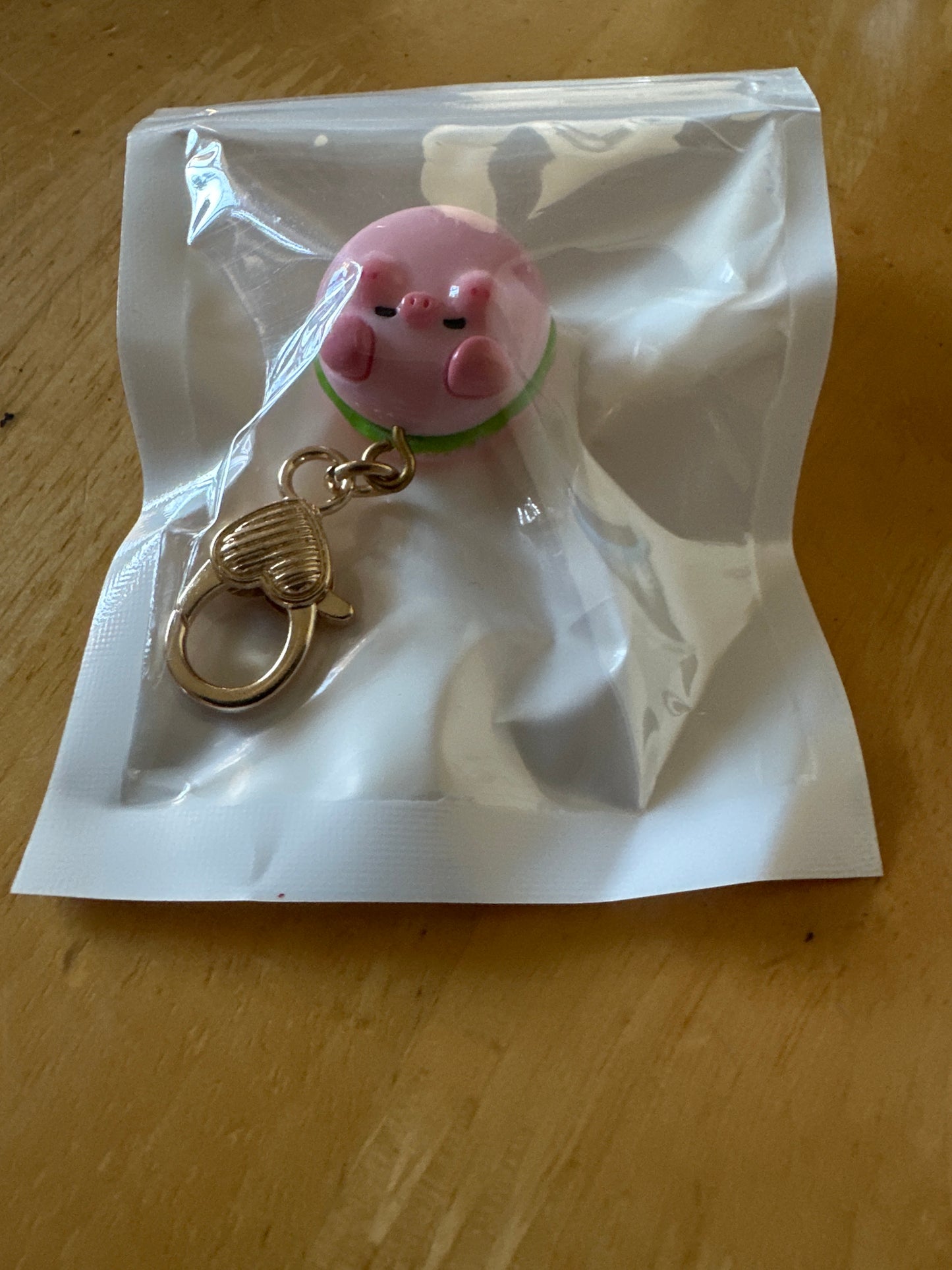 Pink pig cartoon key ring