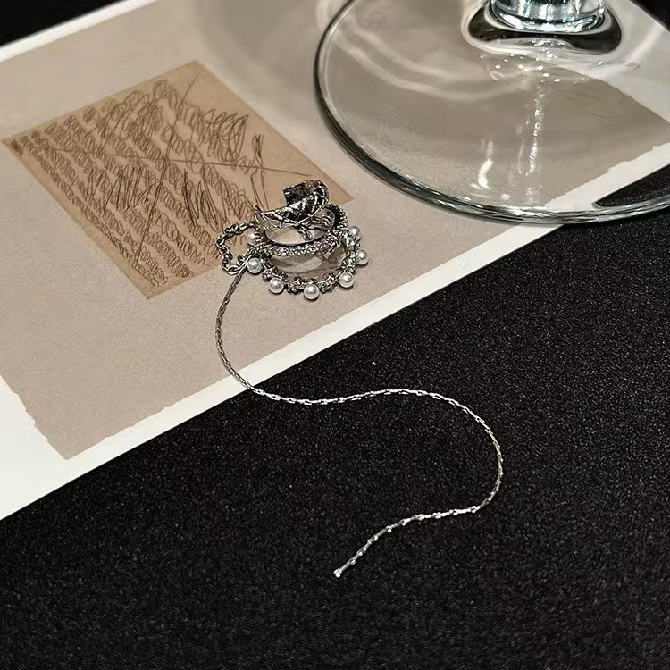 Pearls tassel ear cuffs