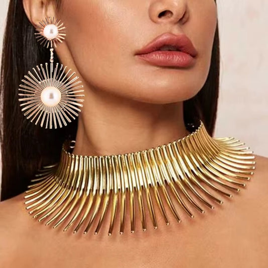 Flowering sun jewellery set