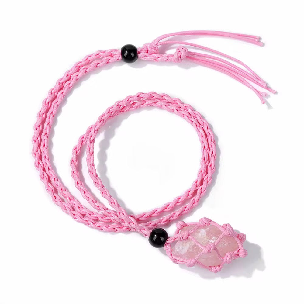 Handmade woven hemp rope necklace