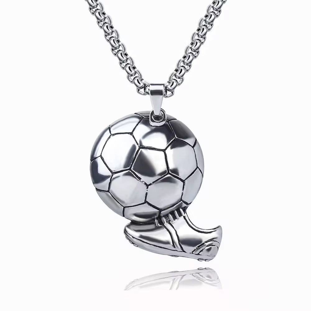 Retro football pendant and necklace