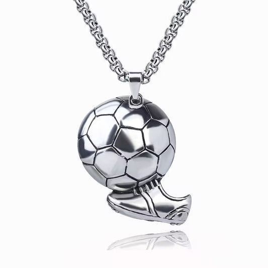 Retro football pendant and necklace
