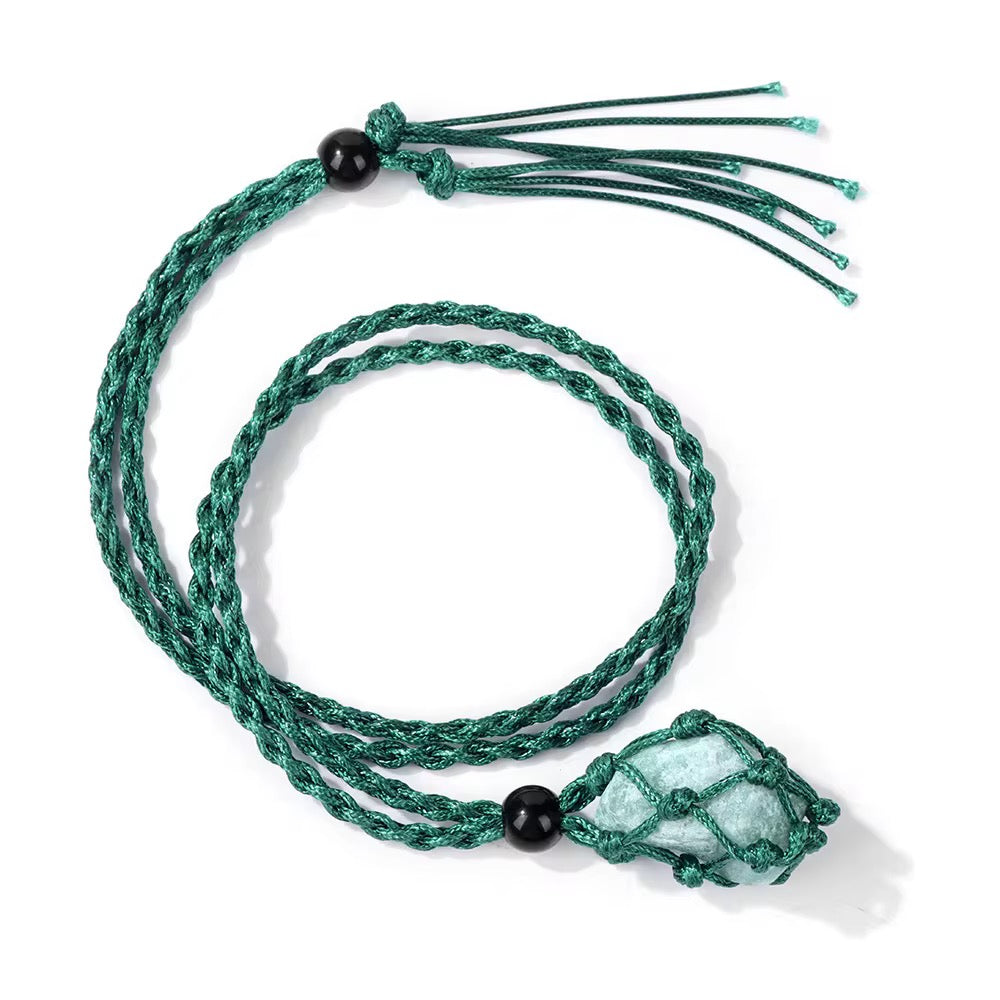 Handmade woven hemp rope necklace