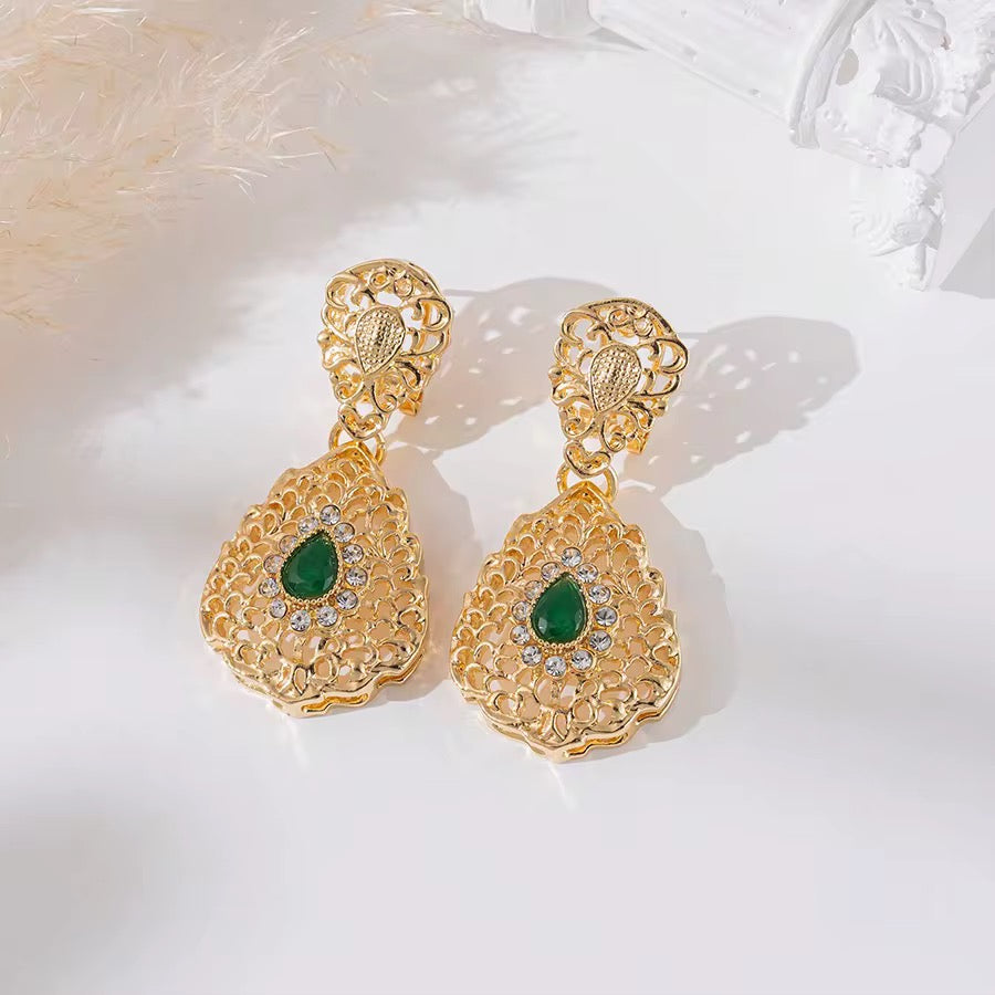Sparkling teardrop pendant earrings