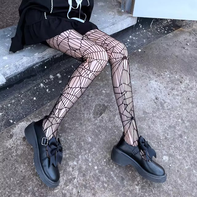 Women's fishnet tights -cobweb pattern