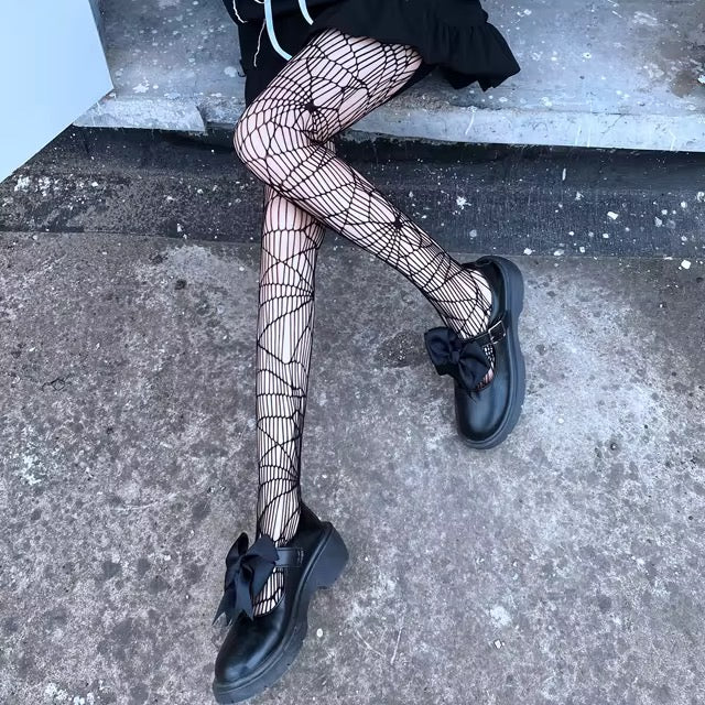 Women's fishnet tights -cobweb pattern