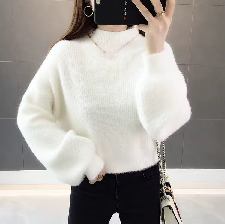 Women's fluffy autumn/winter pullover sweater