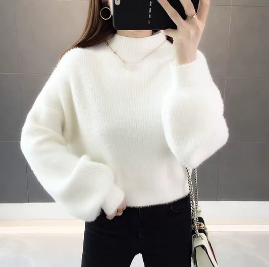 Women's fluffy autumn/winter pullover sweater