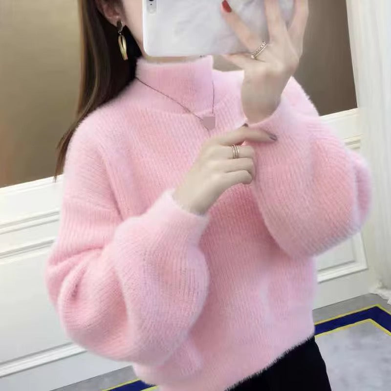 Women's fluffy autumn/winter pullover sweater