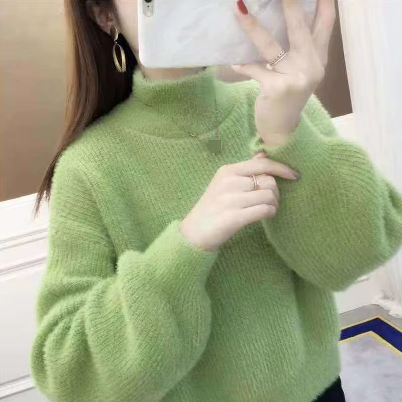Women's fluffy autumn/winter pullover sweater