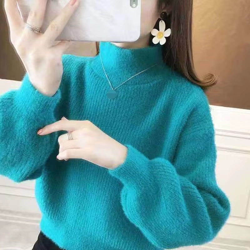 Women's fluffy autumn/winter pullover sweater