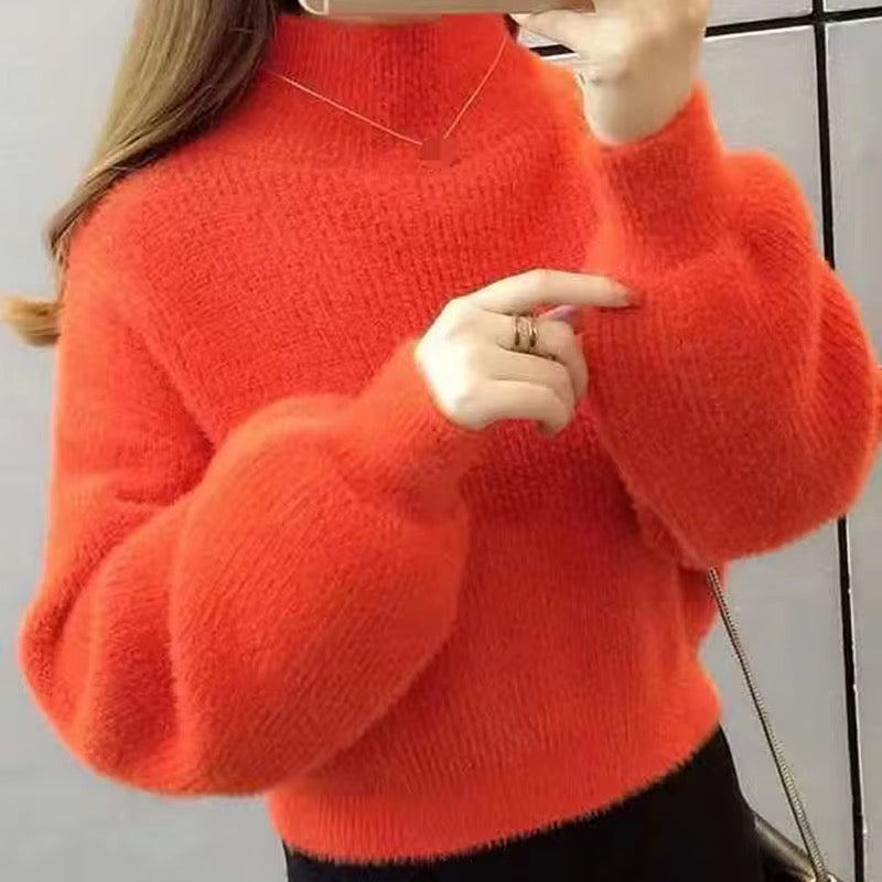 Women's fluffy autumn/winter pullover sweater