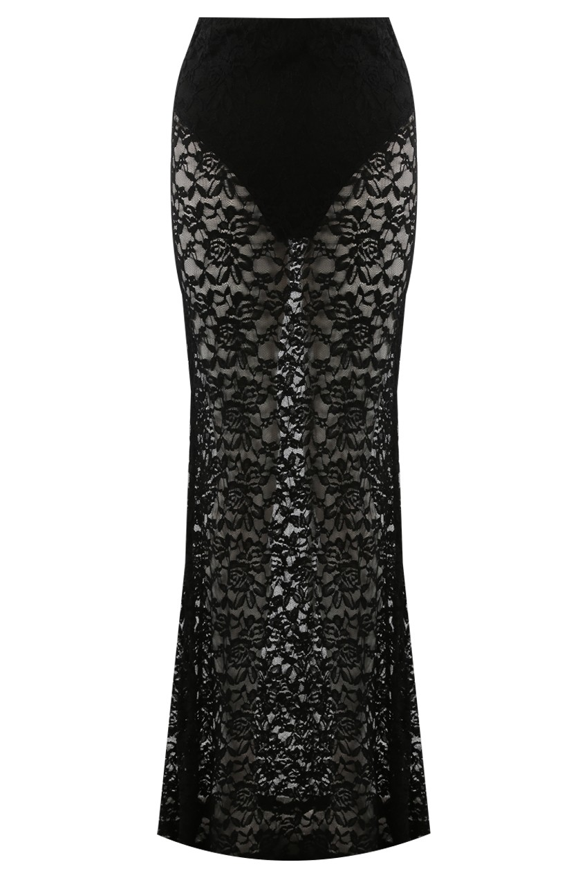 Sheer Lace Maxi Skirt