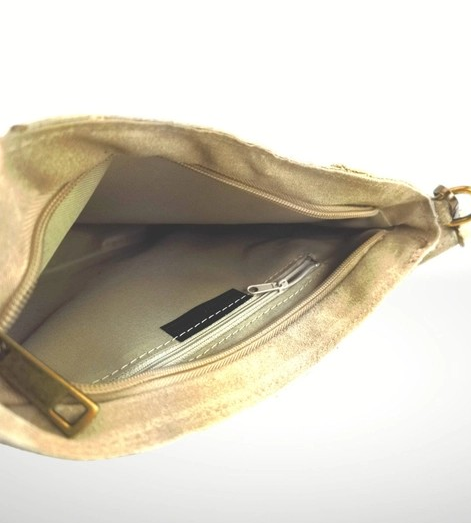 Women's Suede Leather Shoulder Bag- model Celia