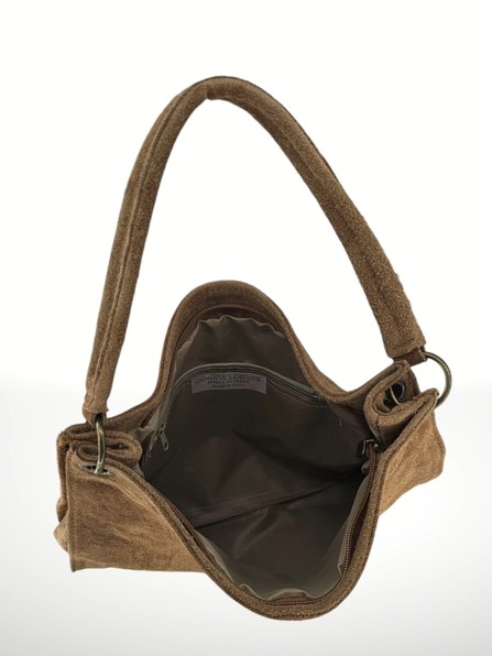 Women's Suede Leather Shoulder Bag -model Giannina