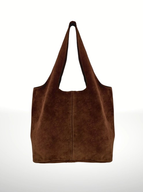 Women's Suede Leather Shoulder Bag -model Giannina